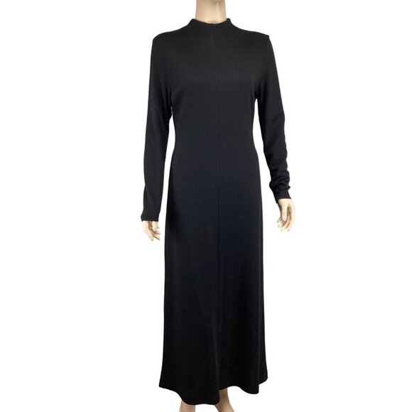 Mia Nola Dresses & Skirts - Mia Nola Vintage Maxi Dress Size 2 Long Black‎ Mock Turtleneck Stretch